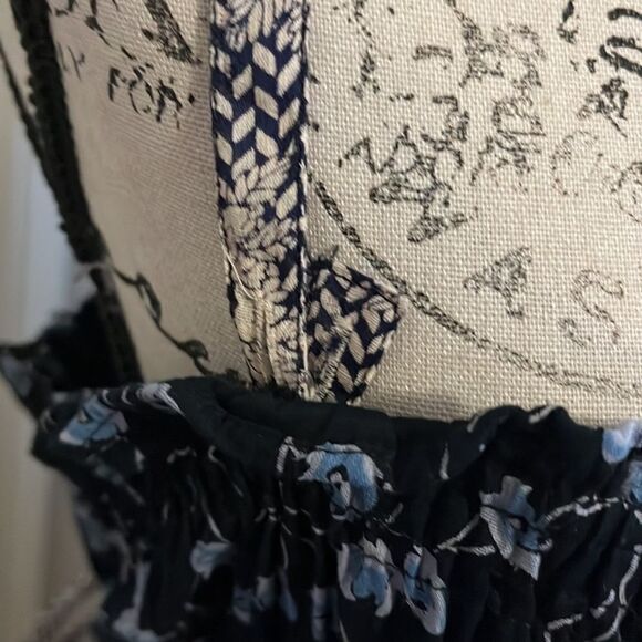 Free People Boho Cottage Core Blue Multi Print Color Prairie Dress Festival - Picture 8 of 11